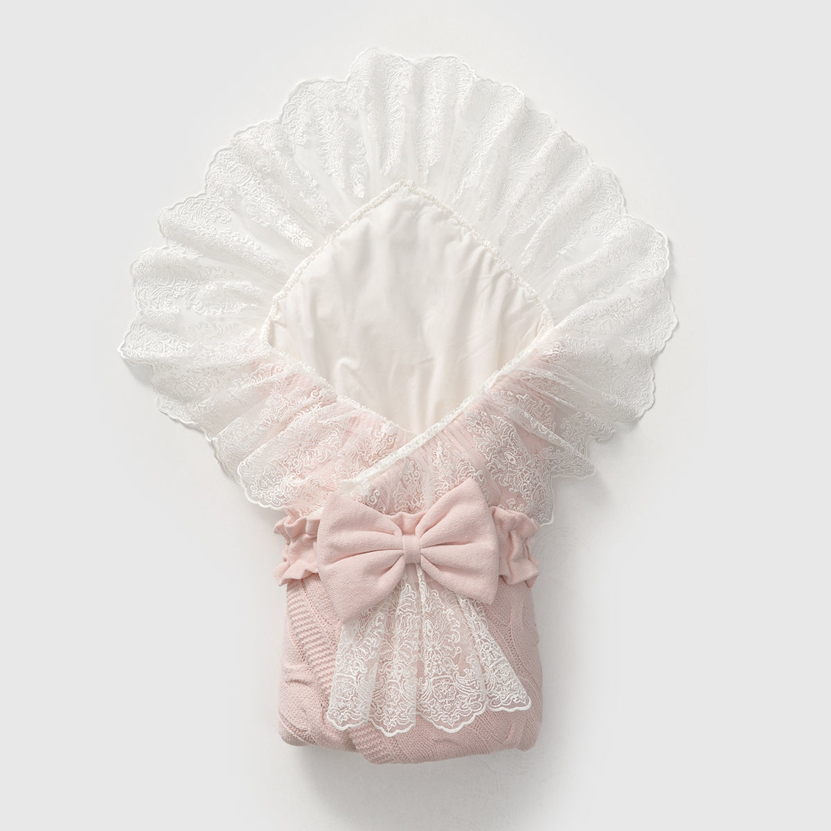 (Bej-Gri-Pembe-Mavi-Krem) Triko Tüllü Kundak Battaniye 85x85 cm | JRLittle
