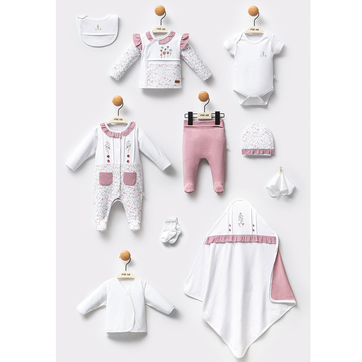 Mürdüm 10'lu Kız Bebek Çam Hastane Çıkışı, Tulum, Zıbın, Battaniye Set